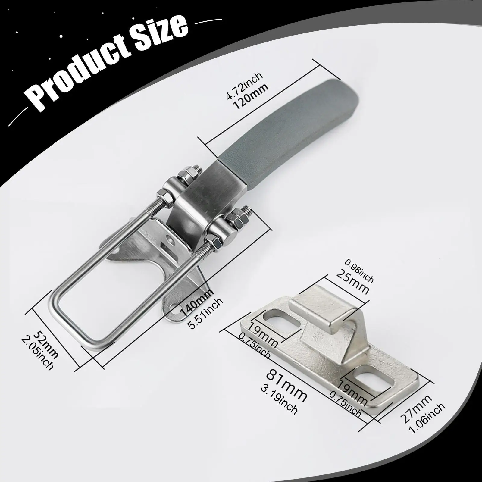 Stainless Steel Cooler Door Handle Freezer Lock Easy Install for Commercial Oven Steam Box Refrigerator