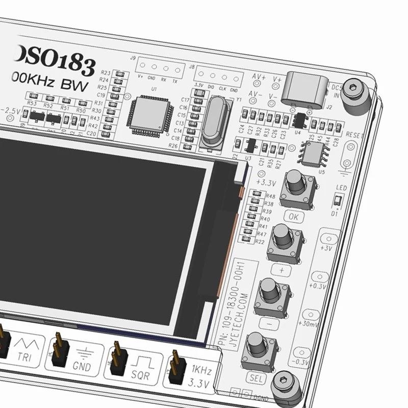 DC 5V DSO183 Digital Oscilloscope DIY Loose Part Teaching Practical Training Electronic Production Kit 0-500KHz-A86Z