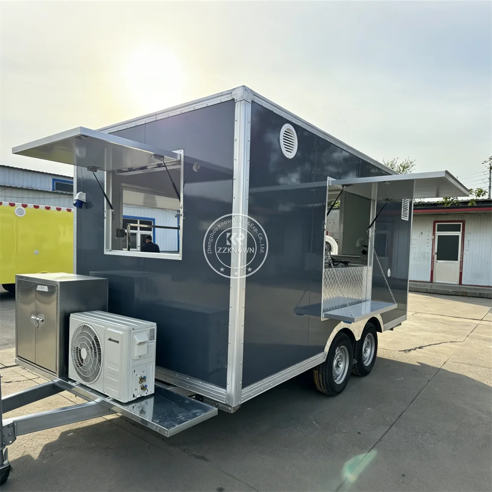 

Ice Cream Cart Mobile Catering Trailer Food Trailer Beverage Coffee Cart Mobile Fast Food Truck With Full Kitchen