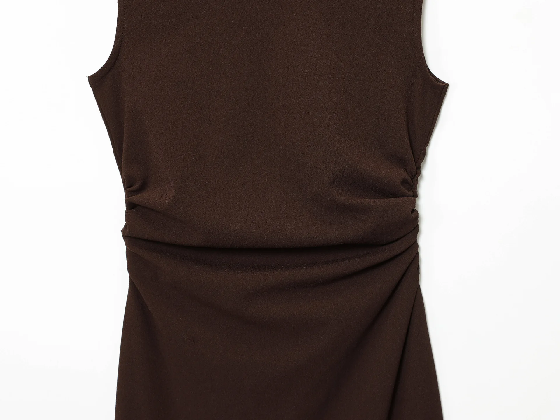 女性用エレガントミニマリストドレス ノースリーブ バック装飾 スリムドレス 2025 春秋 レディース カジュアルディナーミディドレス