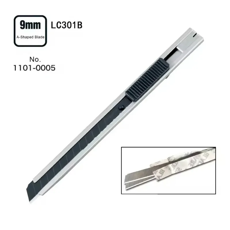 TAJIMA LC301B Mini Utility Knife 9mm 2 Replaceable Blades Auto Lock for Wallpaper Cutting 1101-0005