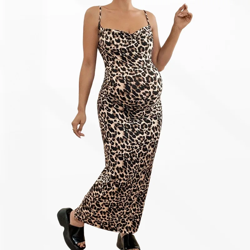 Maternity Evening Dresses Summer Dresses For Leopard Print Dress Baby Shower Dresses Party Maternity Photography Props Dresses