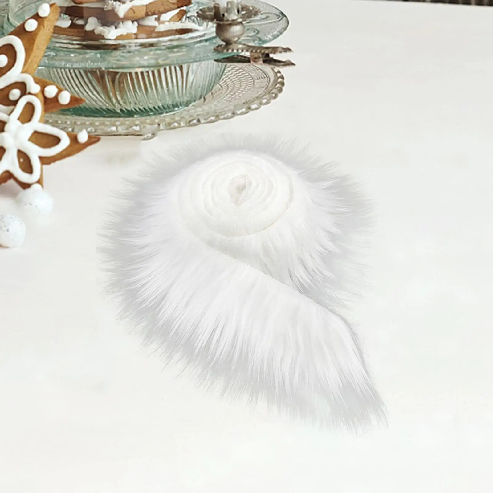 Faux Fur Fabric Costume Precut Strips Soft Crafting Fuzzy Fur for Cosplay Costume Dwarf Decoration Holiday Christmas Tree Decor