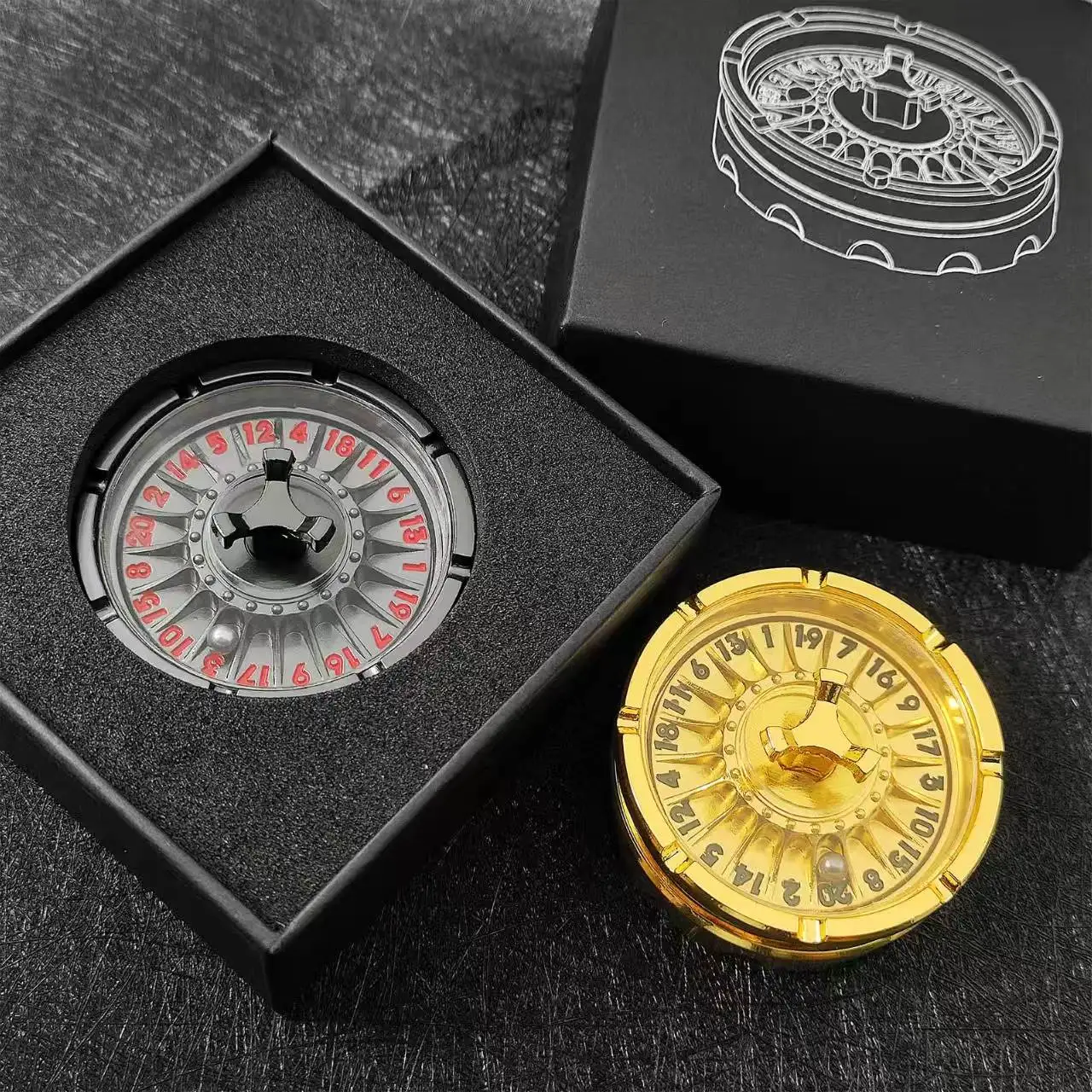 Metal Roulette Dice gyro Roulette dices DND for Dungeons and Dragon RPG Spinner Dice DND fidget Dice Relieve Stress Relief Toy