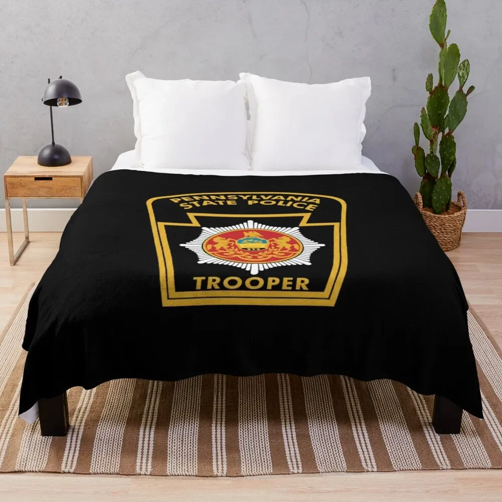 

Pennsylvania State Police seal Throw Blanket Plaid on the sofa Decoratives Shaggy Thin Blankets