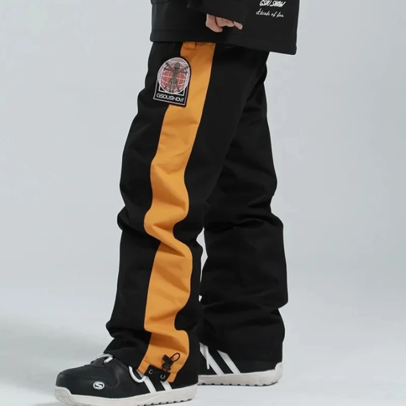 

2025 GSOU SNOW Men's Trousers Outdoor Reflective Thermal Waterproof Windproof Skiing Professional Snowboarding Unisex Baggies