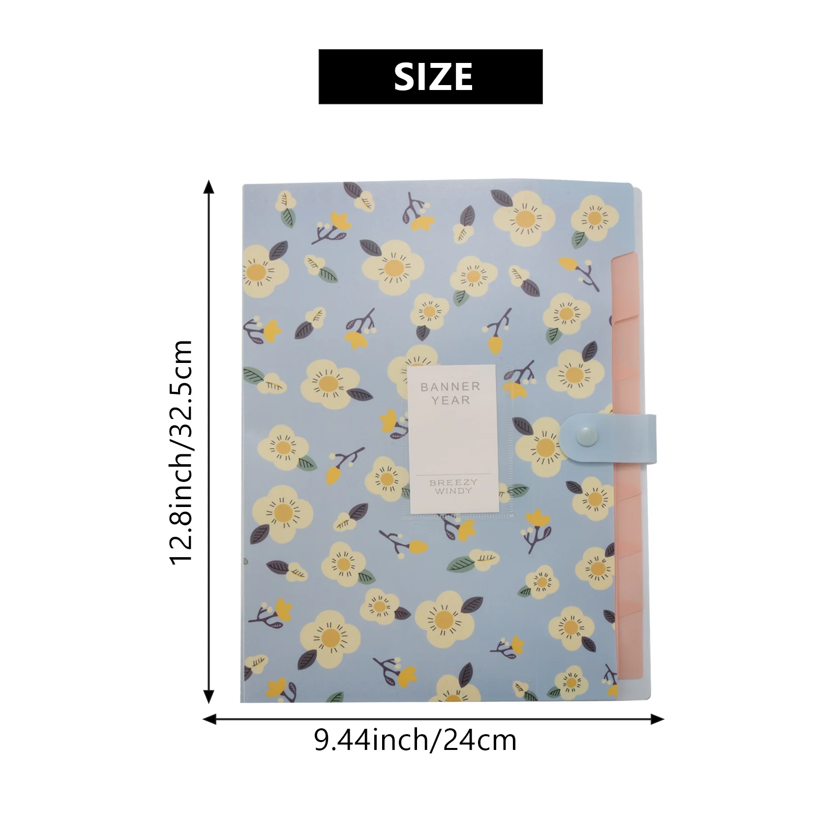 Expanding File Folder A4 and Letter Size Archival File Holder Organizer 8 Pockets (Blue)