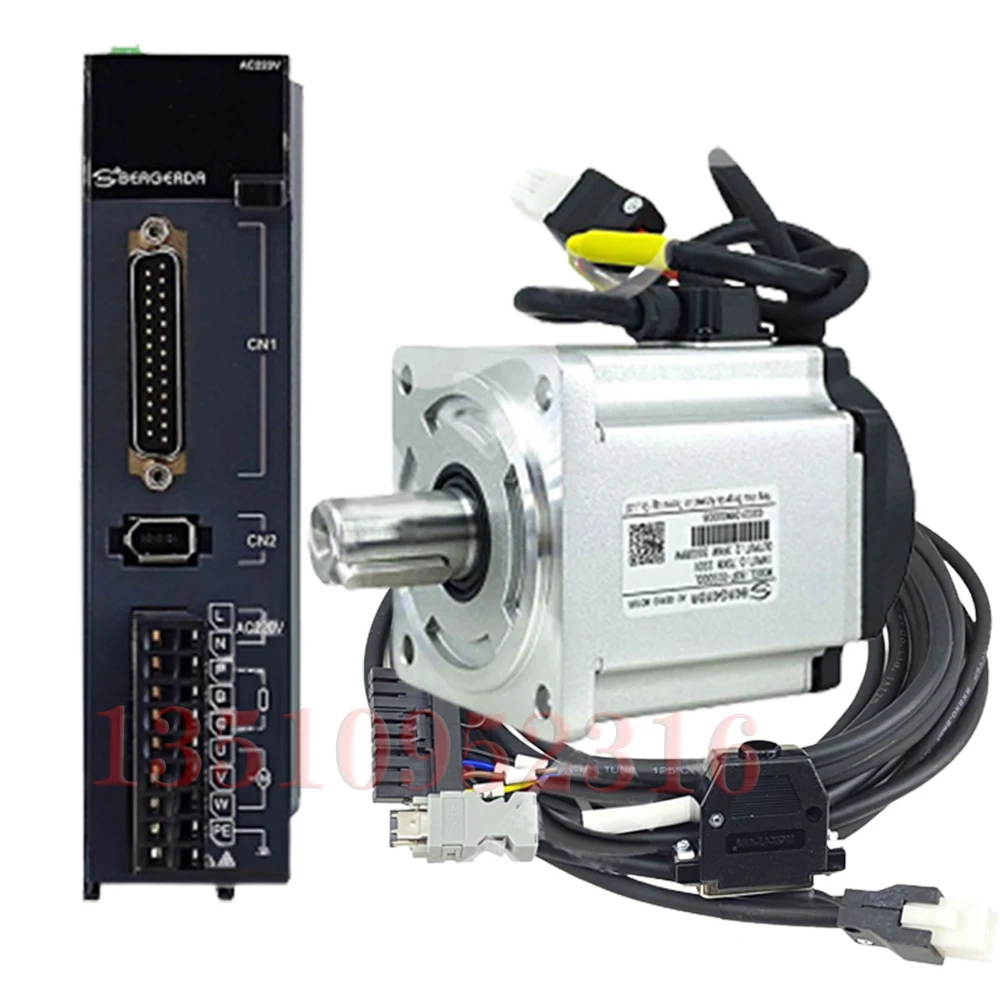 Cnc 0.75 Kw Ac Servo Motor Driver 750w Engraving Machine High Precision Motor 2.39 Nm 3000r/Min With Brake, Input Ac 220v