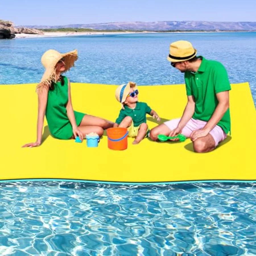 Floating Water Mat 6-18FT Lily Pad XPE Foam Floating Pad for Lake Pool Beach 3-Tier with Bungee Tether Storage Strap Blue for A