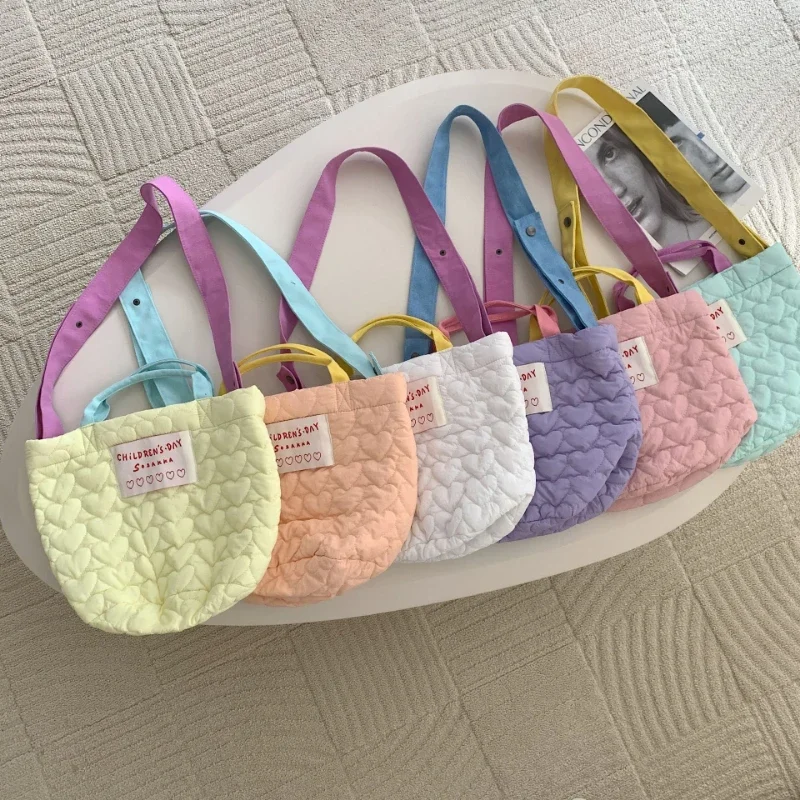 Quilting Love Women\'s Shoulder Bag Cute Sewing Line Ladies Bucket Crossbody Bags Contrast Color Large Capacity Female Handbags