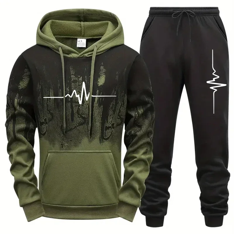 High Quality Men's Tracksuit Casual Jogging Men Versatile Sweatshirts Sweat Pants Fashion Comfort Daily Sports Simple Hoodie Set