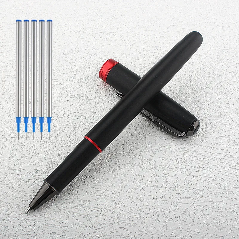 Imagem -02 - Jinhao 75 Metal Caneta Esferográfica Preto e Vermelho Business Signing Pen Material para Escritório e Estudante Papelaria Escolar Luxo Qualidade