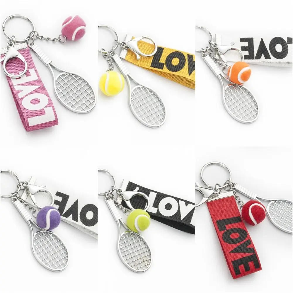 Jewelry Simple Tennis Keychain Tennis Racket Creative Tennis Racket Pendant Fashion Love Sports Keyring