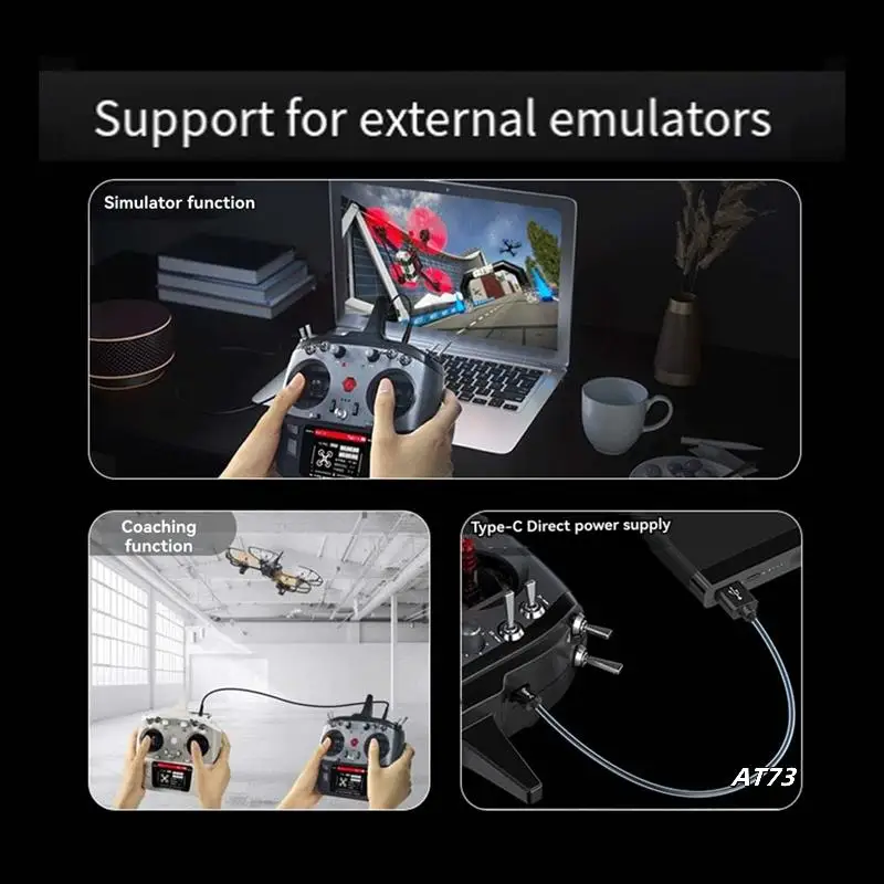 Radiolink Channels RC Transmitter 2.4Ghz Multi-Protocol Andvoice Broadcast Support Forrc Car Boat Drone Left