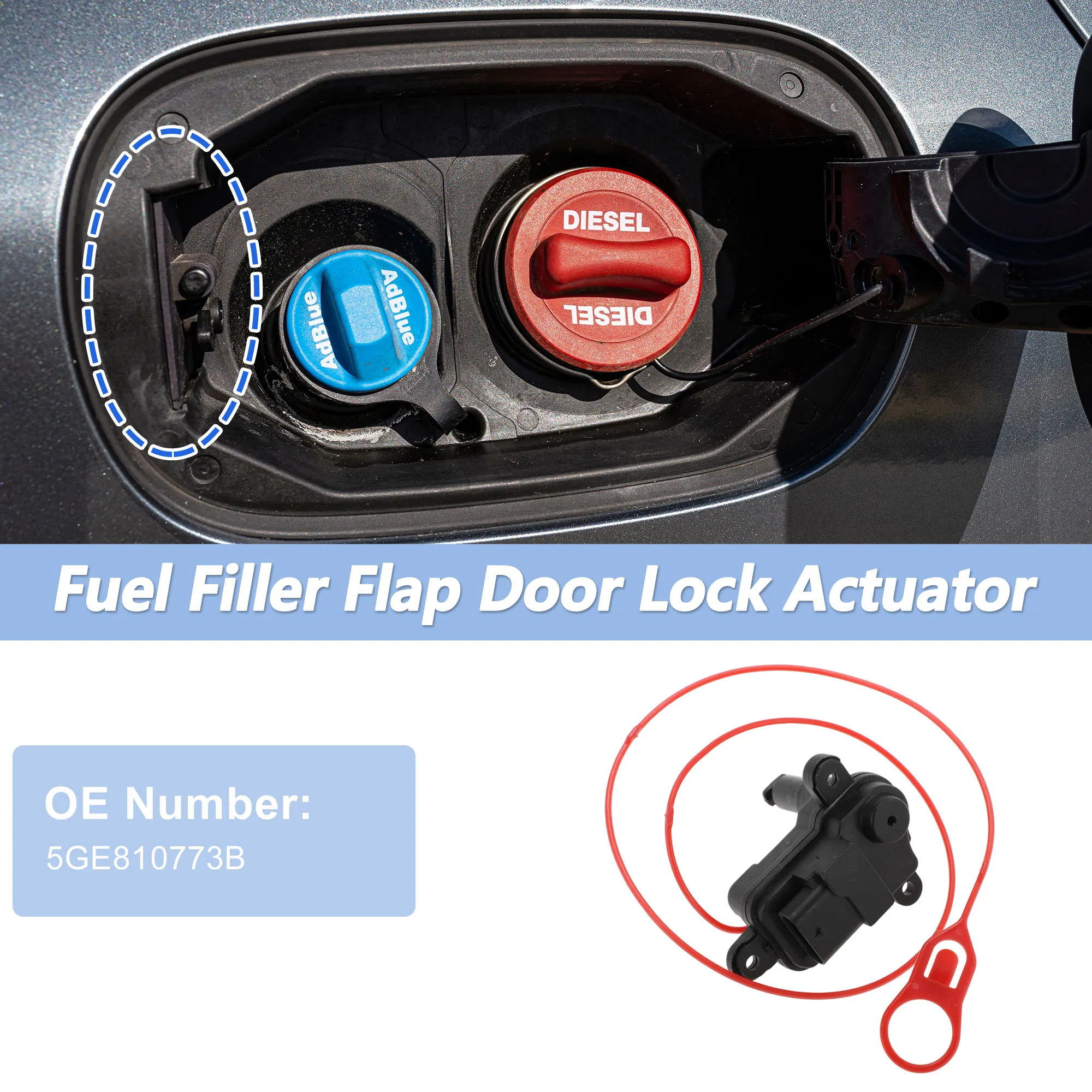 

UXCELL No.5GE810773B Fuel Filler Flap Door Latch Lock Actuator Motor for VW Passat B8