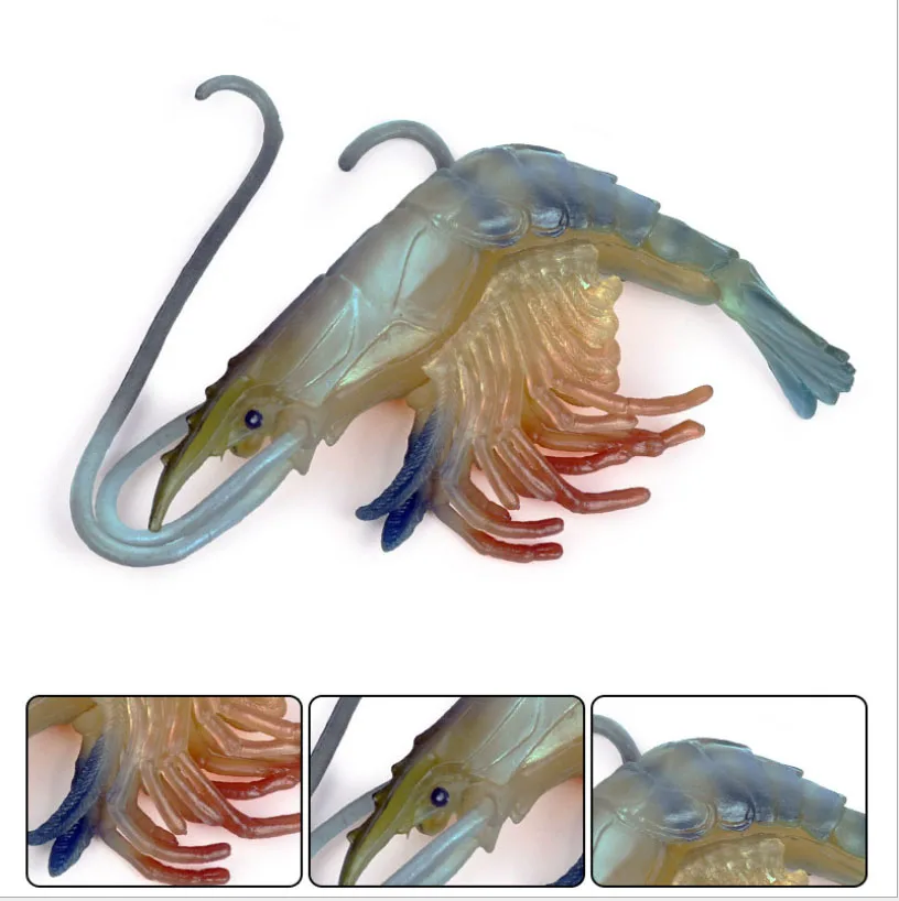 Simulation Marine Animal Models Shrimp Colorful River Prawn Children's Toy Static Decoration Hand To Do For School Teaching