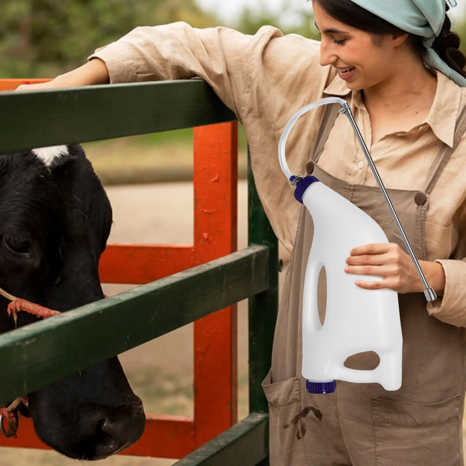 

Набор из 1 бутылочки для кормления телят, большая емкость, прочный материал, точный контроль дозировки, легко чистится