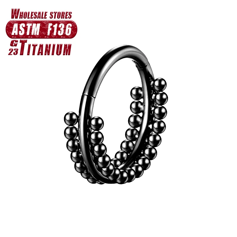 F136 Titan Piercing Schwarzer Nasenring Implantatqualität Scharnier Seamles Ohrring Clicker Knorpel Septum Daith Tragus Schmuck Geschenk – Detail 27