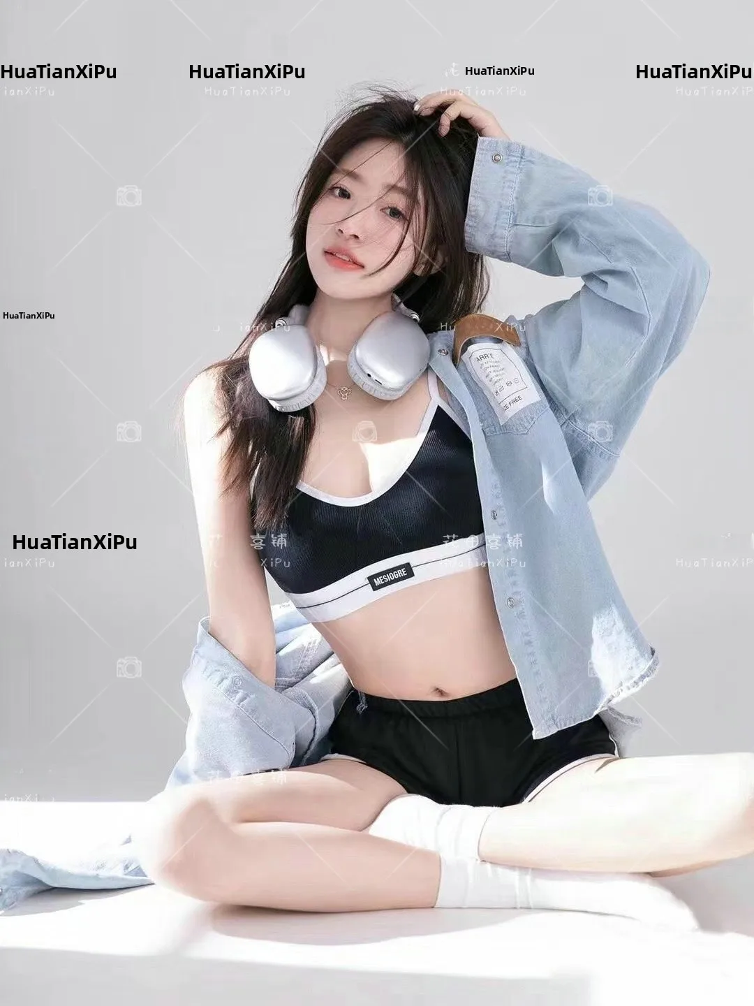 New Fashionable Korean Style Pure Desire Denim Photography Costume  Oxygen Feel Studio Art Photo Ladies Clothing