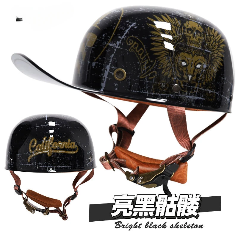 Retro gangster DS personality baseball cap helmet electric car half helmet motorcycle scoop helmet fashion pedal cap