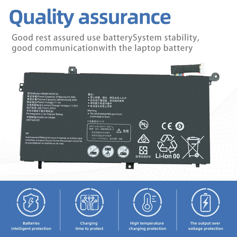 SUOZHAN 43.3Wh HB46K497ECW Laptop Battery For Huawei Matebook D 2018 PL-W19 PL-W09 PL-W29 MRC-W50 MRC-W60 MRC-W70