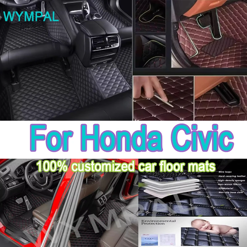 

Роскошные автомобильные коврики для Honda Civic 2005 ~ 2010 MK8, противогрязевые накладки, автомобильные аксессуары, нескользящие накладки, автомобильные водонепроницаемые коврики