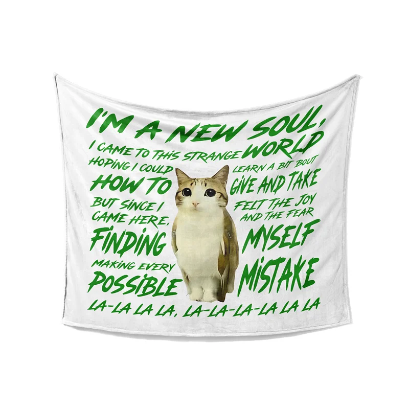 Aertemisi Meowl Throw Blanket Cat Owl Funny Meme Brainrot Gen Z Joke Meme New Souls Soft Fleece Blanket for Couch Bedroom