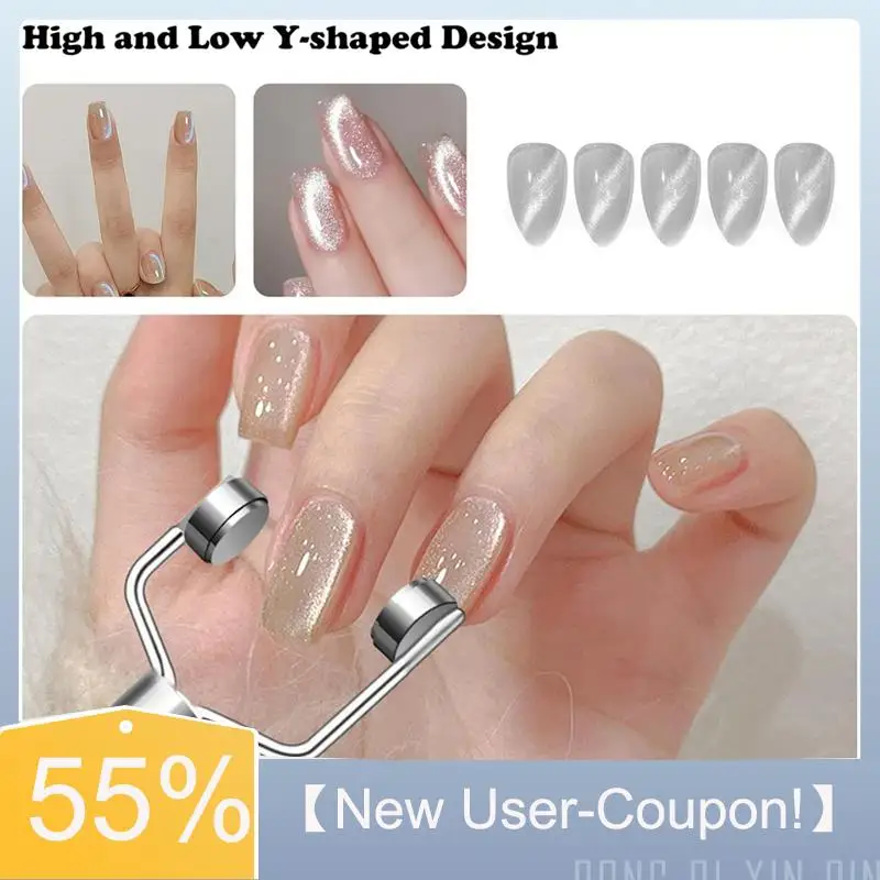 【Entrega rápida】Imán de uñas de ojos de gato en forma de Y doble cabeza magnético ojos de gato esmalte de Gel herramientas de diseño de uñas multifuncionales fuerza M