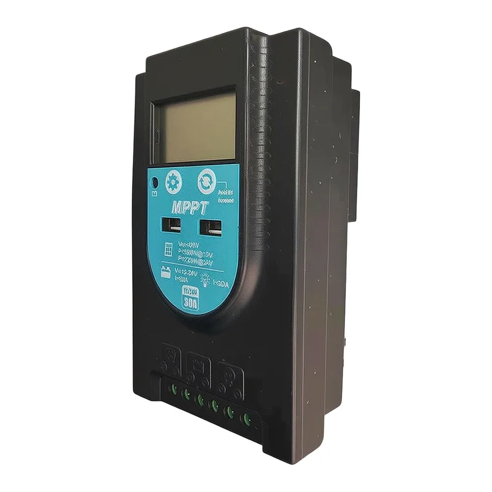 MPPT Solar Charge Controller 30A Supporting 12V 24V Battery Types with Comprehensive Safety Features and LCD Status Display