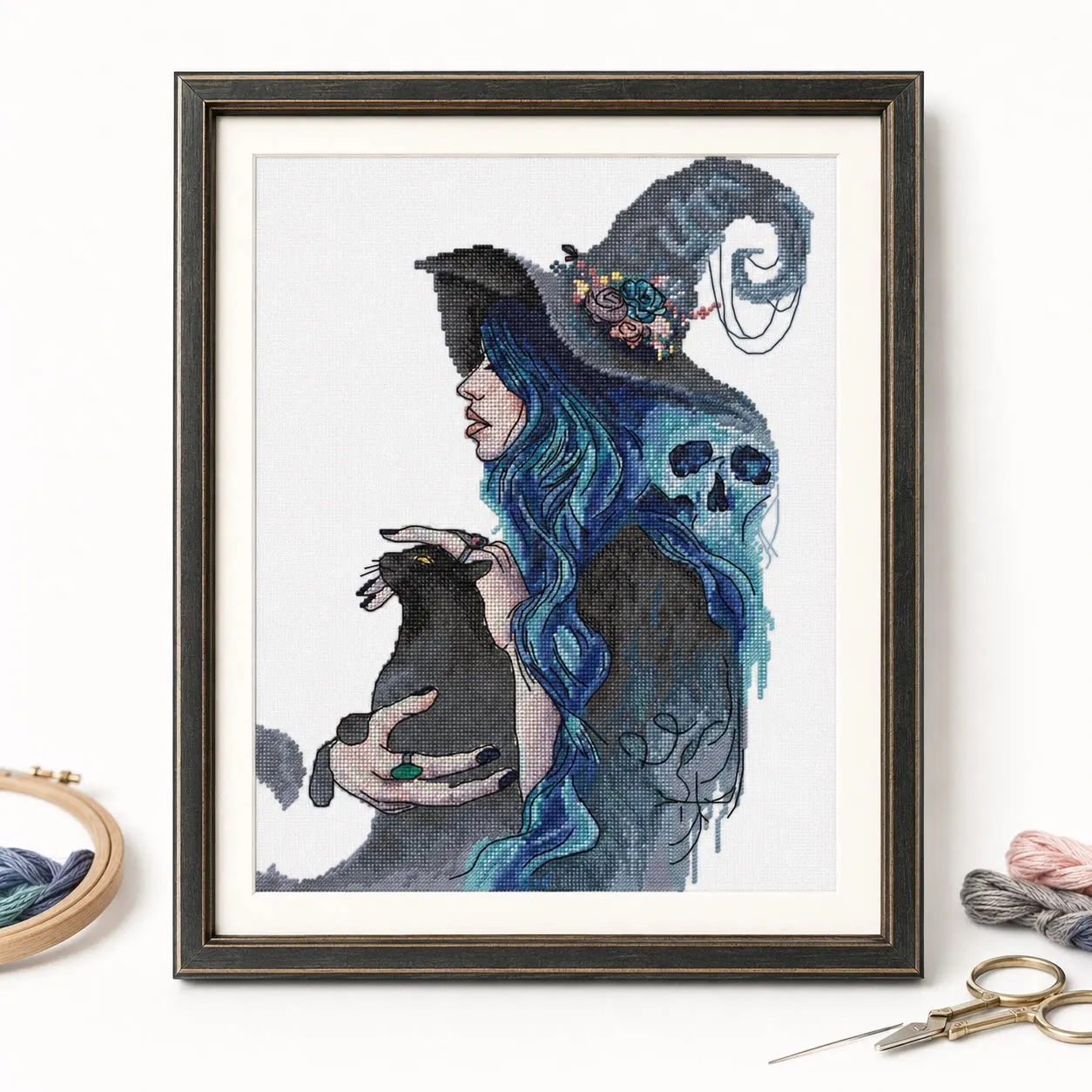 [CC5455-Witch Dream]DIY Stamped Cross Stitch Kit for Adults 11CT 14CT 16CT Printed Canvas Embroidery Craft Needlework