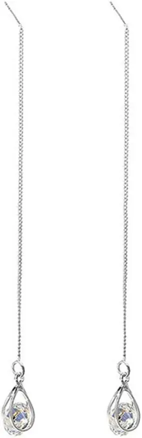 Earrings for Women Mom Women Teardrop Cubic Zirconia Threader Long Chain Line Thread Dangle Earrings Statement Jewelry
