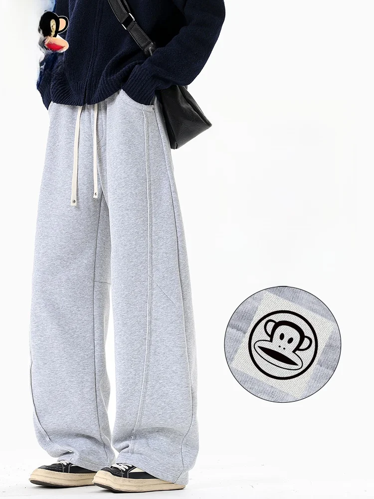 

Мужские повседневные спортивные брюки Paul Frank Pure Color: осенние, модные, брендовые, с лоскутным дизайном, свободные, универсальные, широкие штанины, модель «Knife Pants»