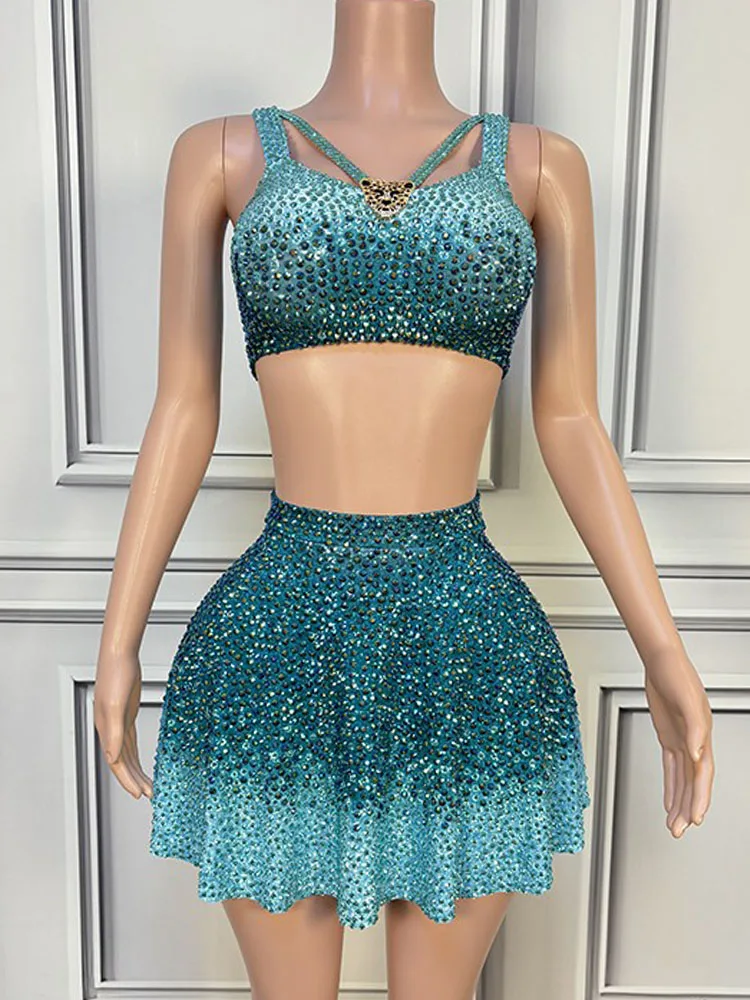 

High Quality Hot Stamping Sexy Suspender Chest Wrap+Mini Skirt Two-Piece Set 2024 New Fashionable Custom Women'S Clothing