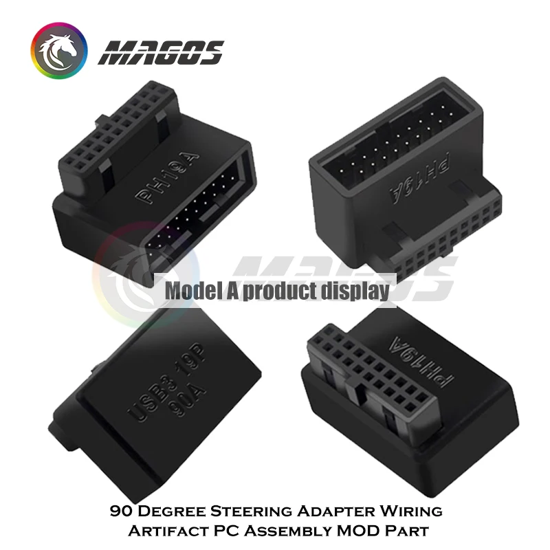 USB 3.0 Converter Motherboard 19Pin 20Pin 90° Angled Horizontal Outgoing Cable Management