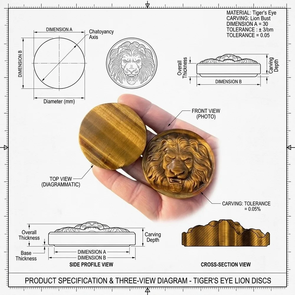 Natural Hand Carved Tiger's Eye Jasper Lion, Quartz Crystal Mineral Specimen, Healing Stone Chakra Metaphysical Gift