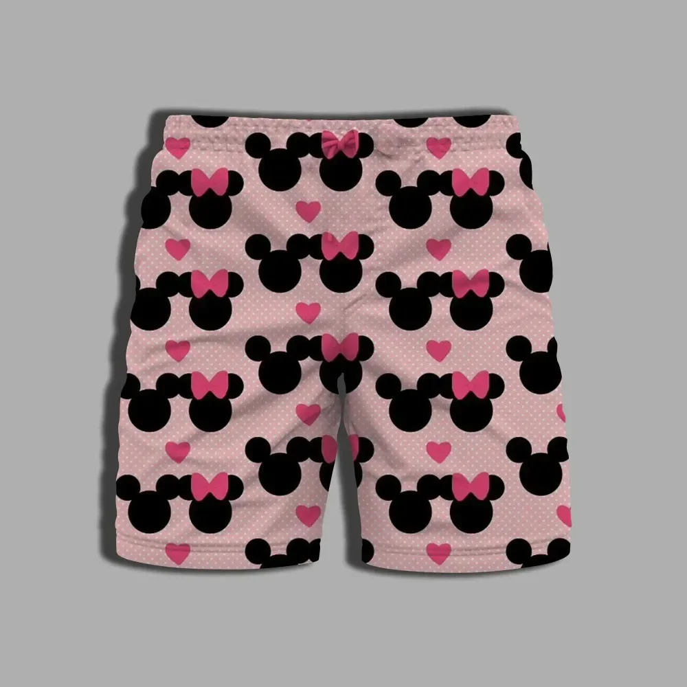 

Модные пляжные брюки с 3D принтом Микки Диснея, лето 2025 года, мужские и женские повседневные спортивные быстросохнущие шорты на выход