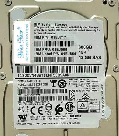 

Для 01EJ585 01EJ717 600G 15K 12Gb SAS 2,5 inch V3700 V2