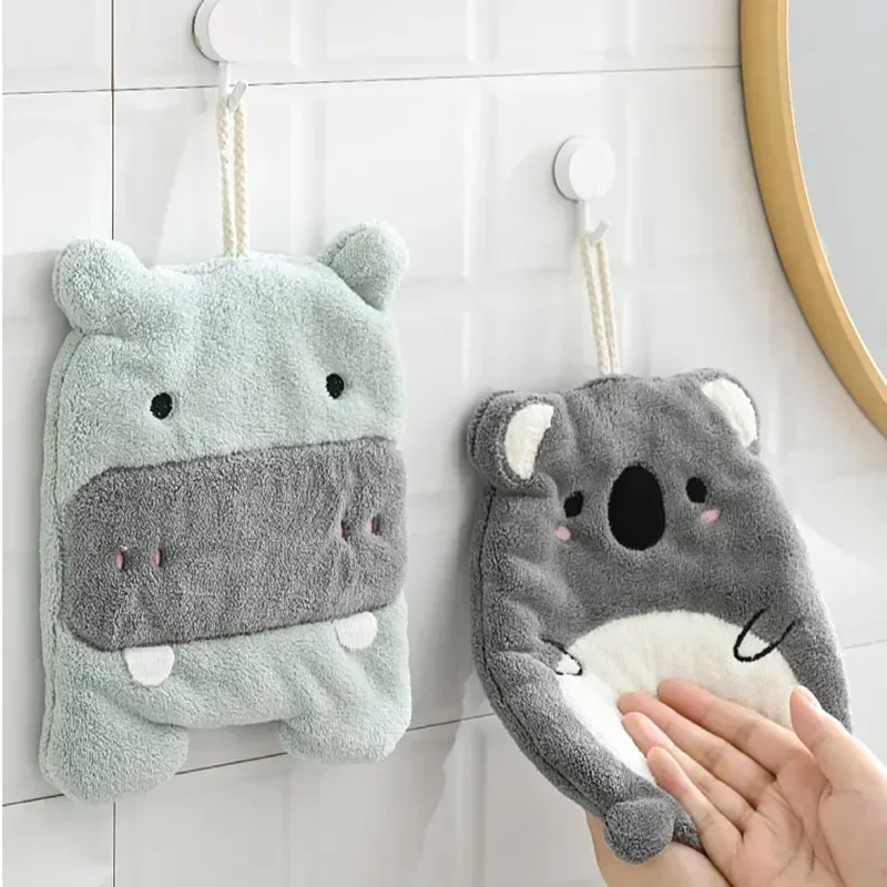 Cute Cartoon Animals Children\'s Hand Towel Quick Drying Microfiber Towels Elephant Hippo Style Kitchen Dishes Cloth Dishcloth