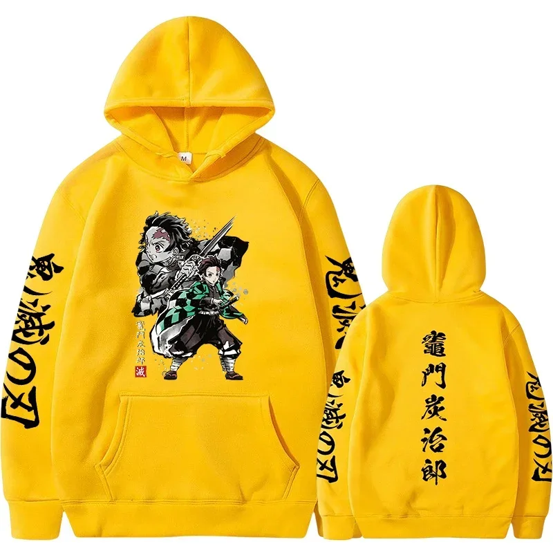 Japanes Anime Demon Slayer Plus Size Hoodie Pullover Men Women Sweatshirts Kamado Tanjirou Graphic Printed Unisex Streetwear Top