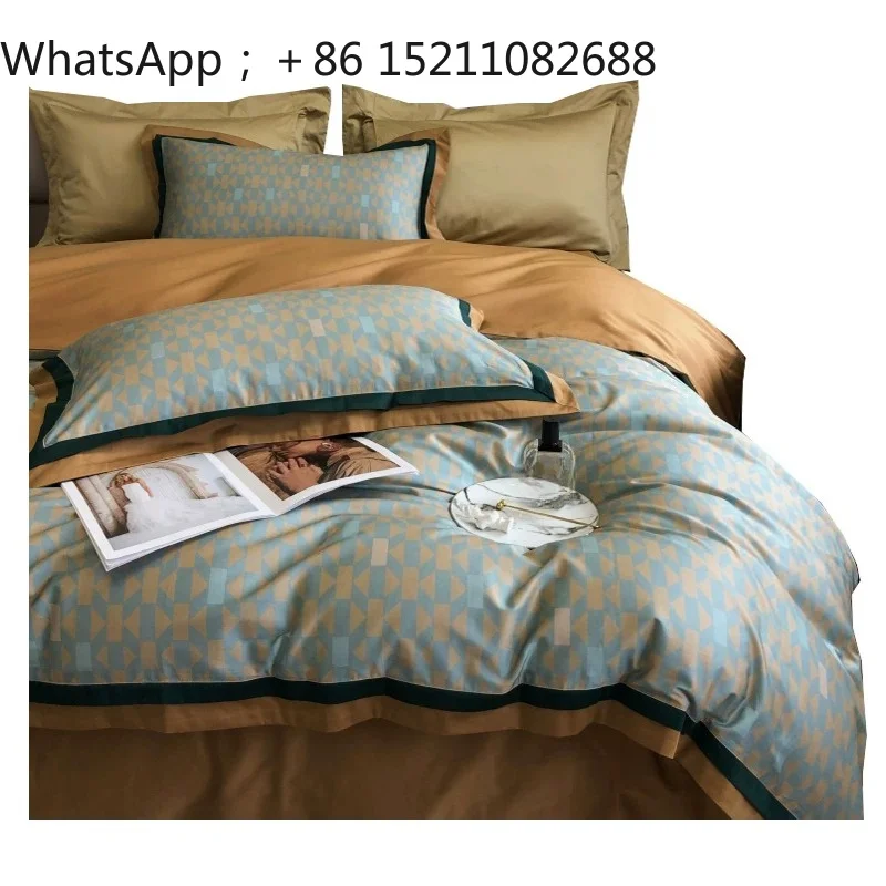 SCY high-end 100 long-staple cotton four-piece cotton quilt cover light luxury quilt cover bedding