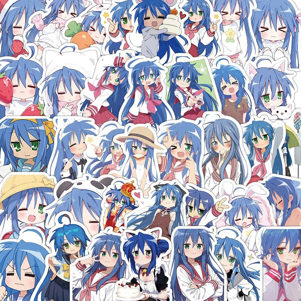 

10/30/60pcs Kawaii Lucky Star Anime Stickers Izumi Konata Cartoon Sticker Aesthetics Laptop Scrapbooking Luggage Phone Decals