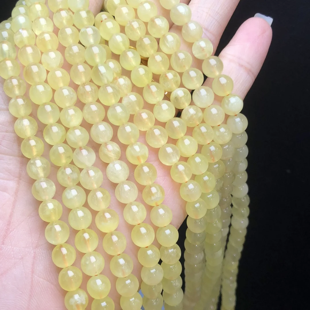 

1 Pc Natural Gold Prehnite Bracelet 6MM Round Beads 3 Loops Reiki Healing Stone Fashion Jewelry Gift For Women Men