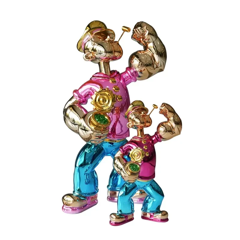Fiberglass Popeye Statue Home Sculpture Metal Art Sculpture Garden Decoration Resin Cartoon Sculpture Customized