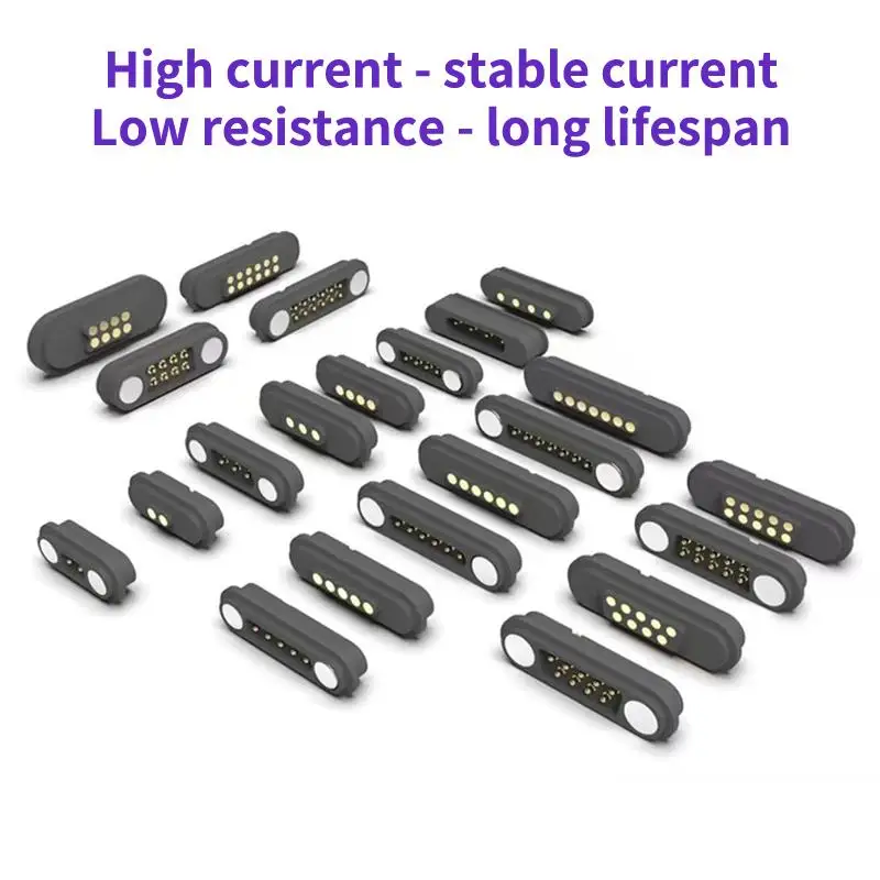 1Pcs DC 12V 3A Waterproof Magnetic Pogo Pin Connector 2P 4P 6Pin Spring Loaded Male Female DC Power Socke