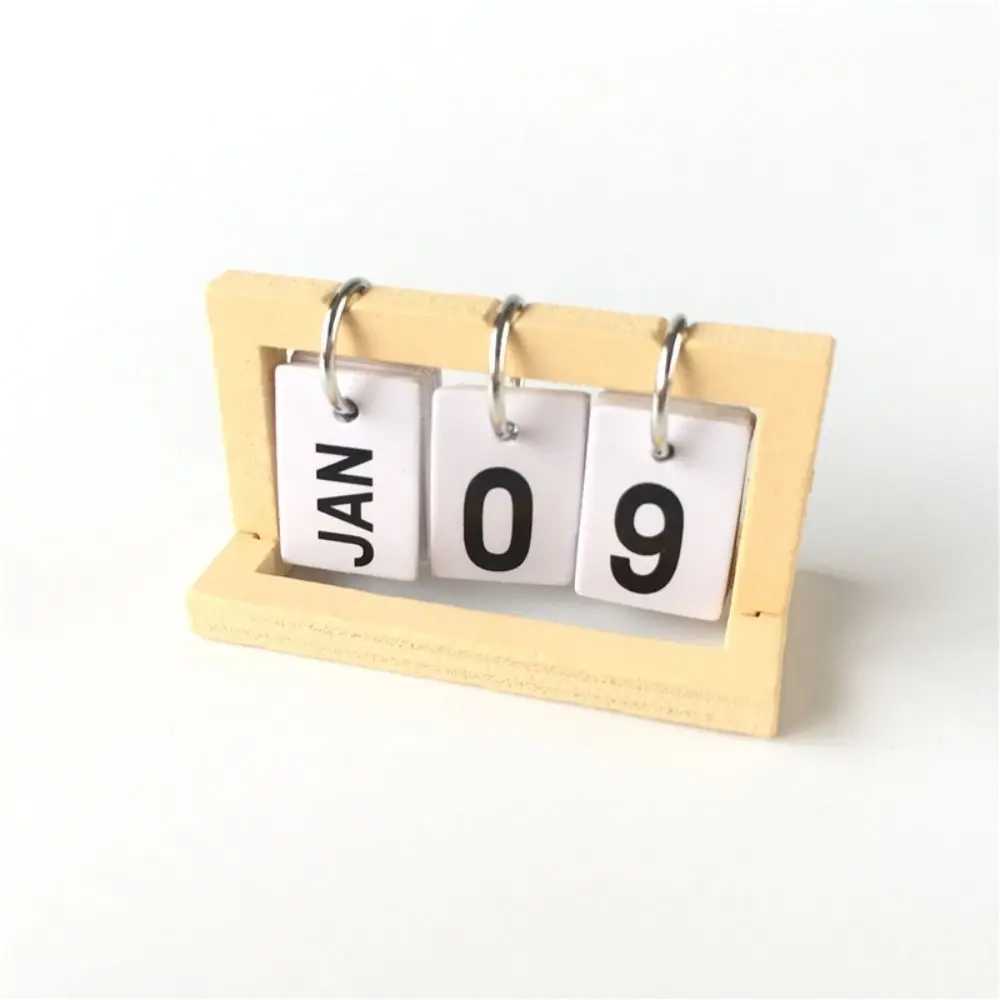 Living Room Simulation Mini Calendar Model Small Office Desk Decoration Creative Wooden Desk Calendar Dolls