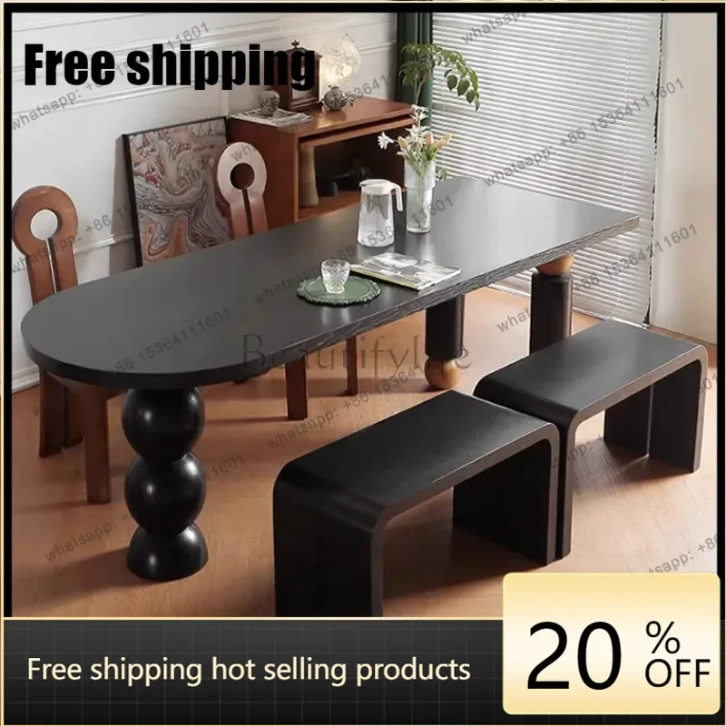 HJ Living Room Rectangle Dining Tables Restaurant Creativity Hotel Modern Dining Tables Party Wooden Furniture Tafel