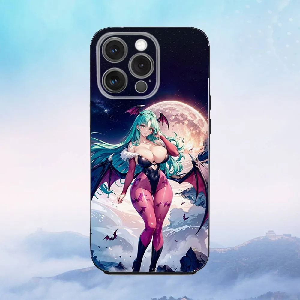 M-Morrigan A-Aensland 전화 케이스 iPhone 16,15,14,13,12,11,Pro,X,XS,Max,XR,Plus,Mini 소프트 블랙 커버