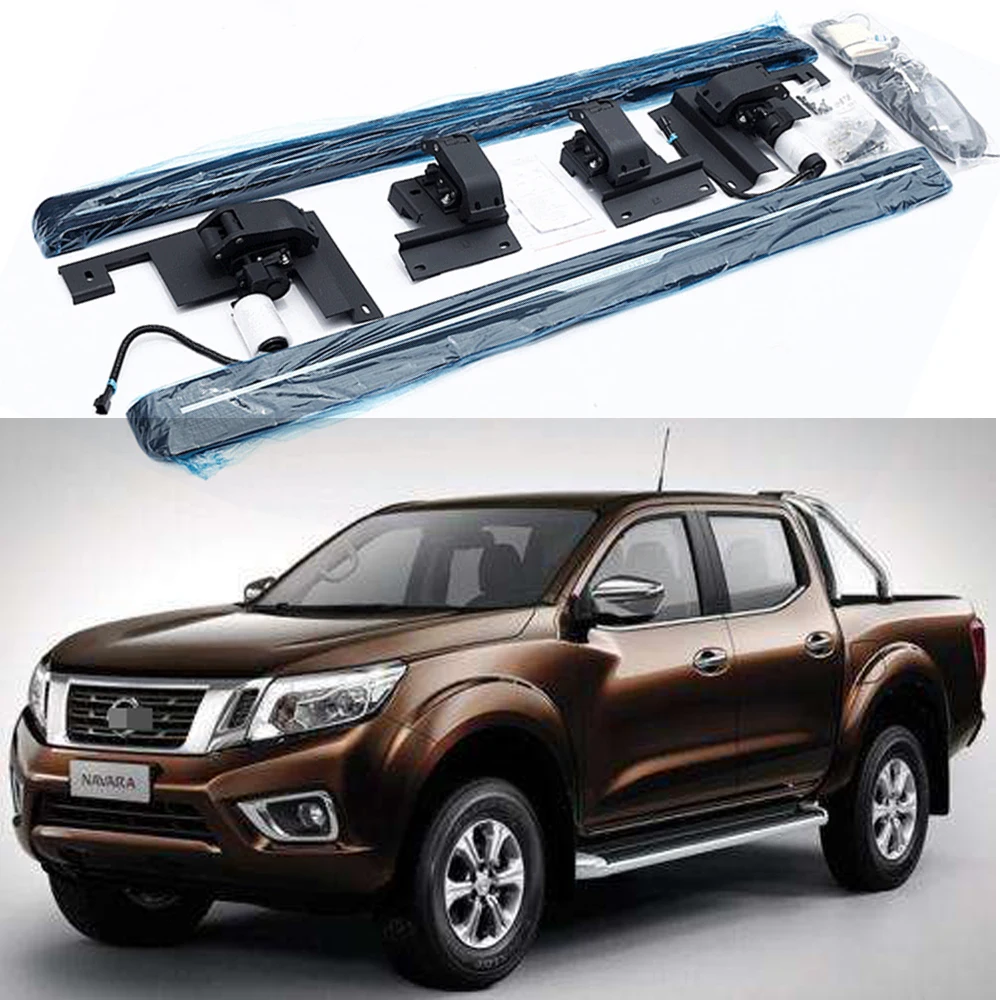 Power Deployable Side Step Fits for NISSAN NAVARA 2016-UP Running Board Nerf Bar Black