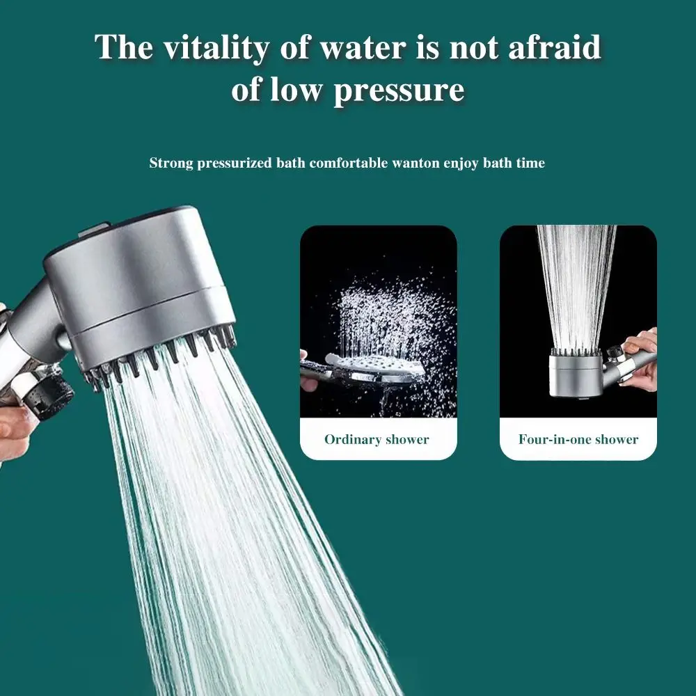 High Pressure Handheld Bath Brush 3 Mode Showerhead 4 In 1 Massage Shower Head Nozzle High Pressure with Filter