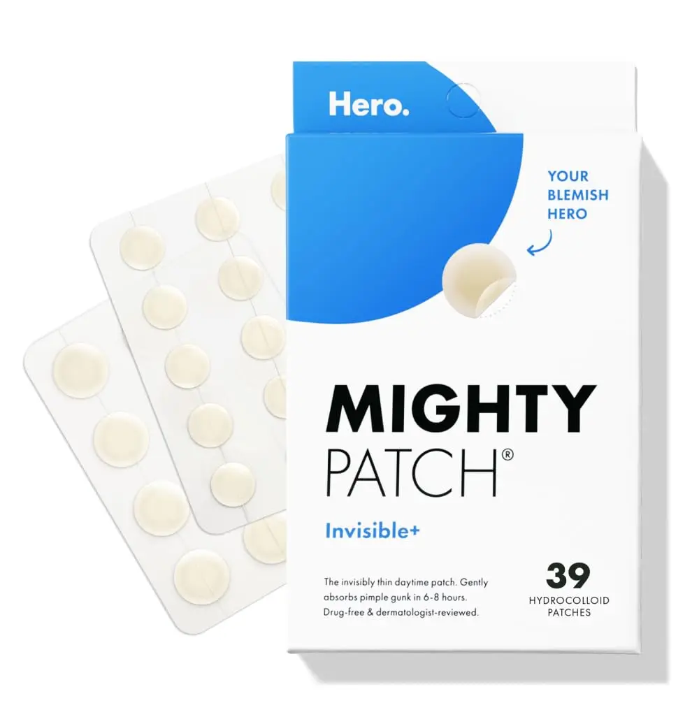 

Mighty Patch™ Hero Cosmetics Invisible+ Patch - Daytime Hydrocolloid Acne Pimple Patches for Covering Zits and Blemishes